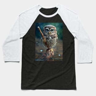 Owl With Glasses Baseball T-Shirt